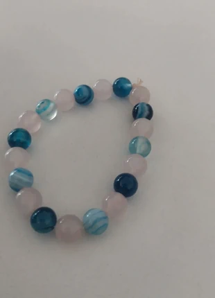 Bracelet pierre quartz rose et agate bleu/enfant/lithoterapie, marke: Pierre, zustand: Sehr gut, 2,99 €, 3,84 € inklusive Vinted-Käuferschutz