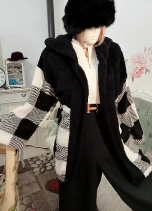 Vintage anni '70 cappotto boho chic con cappuccio fantasia quadri black &white.size L, marque: vintage casual chic, état: Neuf sans étiquette, taille: L / 40 / 12, 20,00 €, 21,70 € Protection acheteurs incluse