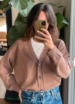 Cardigan en coton et cachemire Maison Amour Dinard, merk: Maison Amour Dinard, staat: Heel goed, maat: L / 40 / 12, € 45,00, € 47,95 inclusief Kopersbescherming