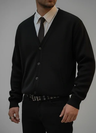 Cardigan Homme Laine Noire Vintage Col V Manches Longues, marke: Vintage Dressing, zustand: Sehr gut, größe: M, 42,50 €, 45,33 € beinhaltet Vinted-Käuferschutz Pro