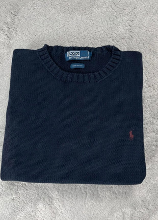Pull col rond bleu marine épais Ralph Lauren coton maille logo brodé classique - Taille XL, marque: Ralph Lauren, état: Bon état, taille: XL, 25,00 €, 26,95 € Protection acheteurs (Pro) incluse