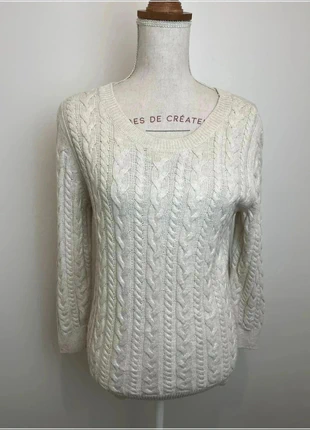Pull sweat col rond en maille H&M blanc pour femme taille M #CS3, marke: H&M, zustand: Sehr gut, größe: M / 38 / 10, 12,00 €, 13,30 € inklusive Vinted-Käuferschutz