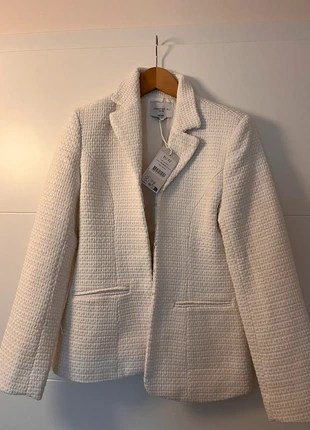 Blazer NAKD en tweed blanc – Taille 32, brand: NA-KD, condition: New with tags, size: XXS / 32 / 4, €25.00, €26.95 includes Buyer Protection