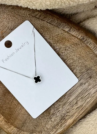 🖤 Collana Silver con Pendente Quadrifoglio Nero, état: Neuf avec étiquette, 5,00 €, 5,95 € Protection acheteurs incluse