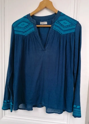 Blouse ba&sh voile coton bleu marine XS – broderies ethniques / ba&sh embroidered blouse XS, brand: Ba&sh, condition: Very good, size: XS / 34 / 6, €28.00, €30.10 includes Buyer Protection