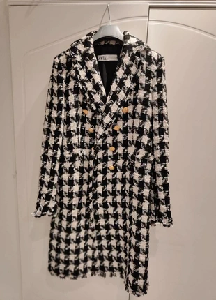 Manteau long Zara pied de poule, marque: Zara, état: Très bon état, taille: S / 36 / 8, 30,00 €, 32,20 € Protection acheteurs incluse