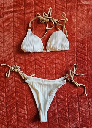 Maillot de bain blanc contraste beige - Shein, brand: Shein, condition: Very good, size: M / 38 / 10, €2.00, €2.80 includes Buyer Protection