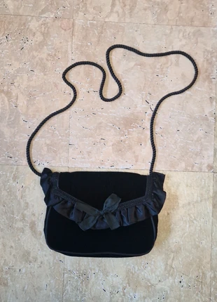 Vintage Emanuel London Black Velvet Shoulder Bag, brand: emanuel london, condition: Very good, £10.95, £12.20 includes Buyer Protection