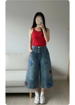 Short long en jean à motif, marca: Glamour, estado: Nuevo sin etiquetas, tamaño: S / 36 / 8, 27,00 €, 29,05 € Protección al comprador Pro incluida