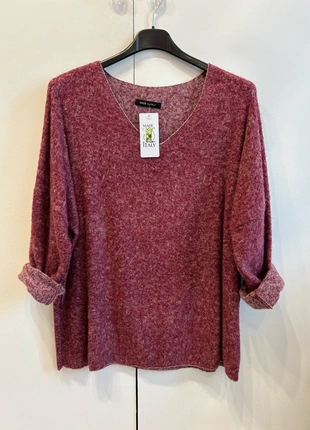 Pull fin angora et coton liseré argenté large, brand: Made In Italy, condition: New with tags, size: L / 40 / 12, €11.90, €13.20 includes Buyer Protection