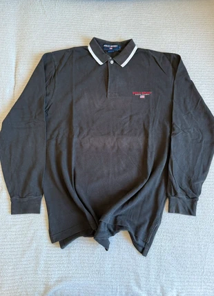 Polo Long Sleeve USA Vintage Ralph Lauren Polo Sport Logo Brodé Noir & Blanc Taille L, marca: Ralph Lauren, estado: Muito bom, tamanho: L, €25.00, €26.95 inclui Proteção do Comprador