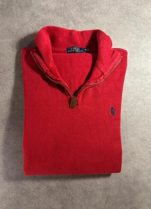Pull camionneur 1/4 zip Ralph Lauren rouge M col montant logo brodé sweater vintage homme casual, marque: Ralph Lauren, état: Très bon état, taille: M, 30,00 €, 32,20 € Protection acheteurs incluse