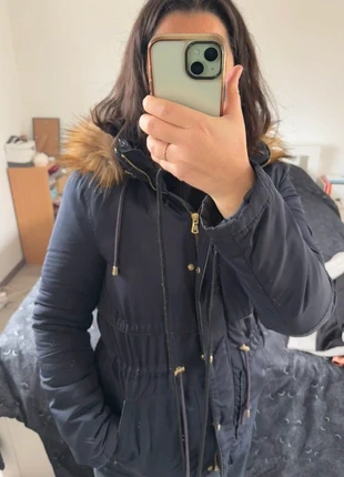 Parka bleue femme à capuche avec fausse fourrure – chaude & tendance, marca: Etam, estado: Muito bom, tamanho: S / 36 / 8, €8.00, €9.10 inclui Proteção do Comprador