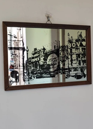 Miroir sérigraphié vintage, marca: Inconnu, estado: Satisfatório, €9.00, €10.15 inclui Proteção do Comprador