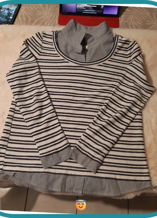 Pull léger Tommy Hilfiger taille M marinière bleu marine et blanc fantaisie chemise, brand: Tommy Hilfiger, condition: Very good, size: M / 38 / 10, €18.99, €20.64 includes Buyer Protection