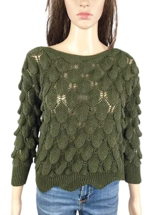 Pull kaki ajouré femme - Taille 36, marque: sans marque, état: Très bon état, taille: S / 36 / 8, 15,00 €, 16,45 € Protection acheteurs (Pro) incluse