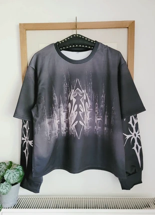 Sweat-shirt noir/gris oversize – style gothique & grunge (XL), brand: sans marque, condizioni: Nuovo senza cartellino, taglia: XL, €19.00, €20.65 include la Protezione acquisti