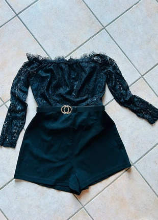 Combi-short noir dentelle - Shein taille S, marque: Shein, état: Neuf sans étiquette, taille: S / 36 / 8, 12,00 €, 13,30 € Protection acheteurs incluse