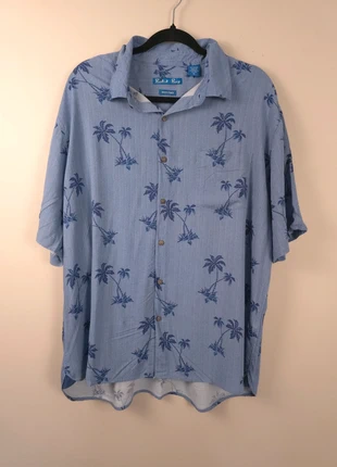 Chemise hawaïenne Batik Bay XL homme 100% rayon palmiers bleue vintage, merk: Vintage Dressing, staat: Heel goed, maat: XL, € 12,00, € 13,30 inclusief Kopersbescherming