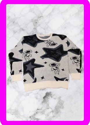 Pull y2k vintage blanc avec motif en étoile noir XL, brand: y2k, condizioni: Nuovo senza cartellino, taglia: XL, €30.00, €32.20 include la Protezione acquisti