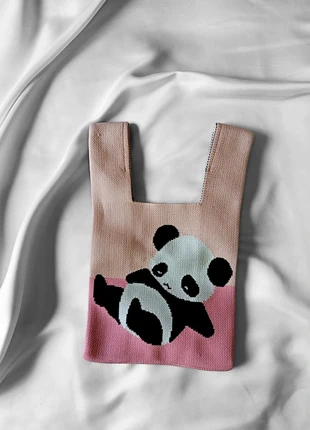 Mini borsa tote all'uncinetto rosa panda, crochet tote, brand: Local, condizioni: Nuovo senza cartellino, €8.00, €9.10 include la Protezione acquisti