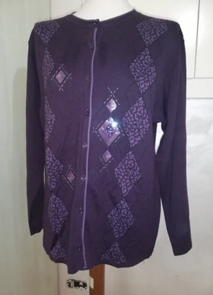 Cardigan viola con rombi tg L, brand: Lana, condizioni: Ottime, taglia: L / IT 44 / EU 40, €12.00, €13.30 include la Protezione acquisti