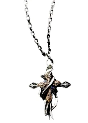 Vine cross necklace New vintage, merk: Local, staat: Nieuw met prijskaartje, € 23,00, € 24,85 inclusief Kopersbescherming