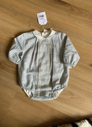 Blauw geruite blouse, marca: Baby Gi, estado: Novo com etiquetas, tamanho: 3-6 meses / 62 cm, €30.00, €32.20 inclui Proteção do Comprador