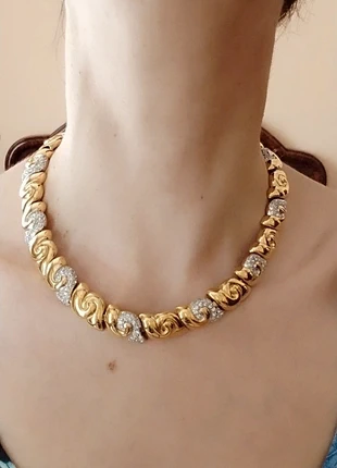 Stunning Vogue Bijoux Vintage Gold Tone Necklace with Rhimestones!, marke: Vogue bijoux, zustand: Sehr gut, 300,00 €, 315,70 € inklusive Vinted-Käuferschutz