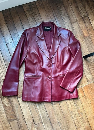 Veste vintage en cuir rouge style office siren y2k, marque: y2k, état: Très bon état, taille: L / 40 / 12, 49,00 €, 52,15 € Protection acheteurs incluse