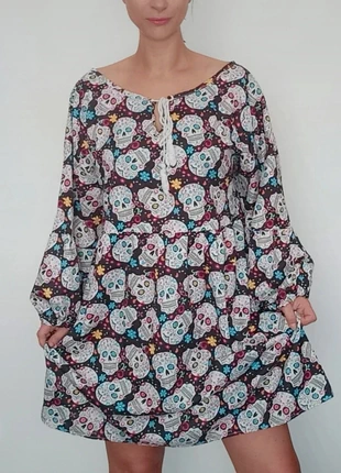 Robe fluide casual têtes de morts taille 48, marca: Xiranmei, estado: Muito bom, tamanho: 4XL / 48 / 20, €14.00, €15.40 inclui Proteção do Comprador Pro