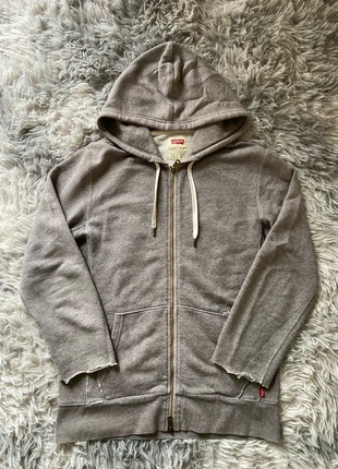 Pull Sweat capuche Hoodie zippé Levi’s Taille S Couleur gris logo rouge, merk: Levi's, staat: Veelgebruikt, maat: S / 36 / 8, € 9,00, € 10,15 inclusief Kopersbescherming