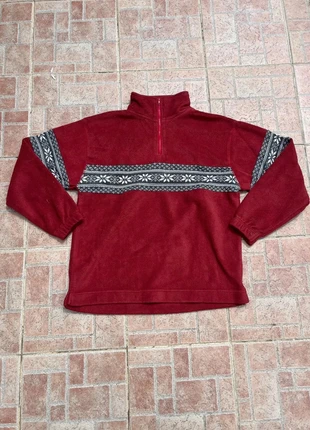 Polaire quart zip Adventure rouge à motifs hiver / Noël vintage 80s 90s - Taille L, marca: Adventure, estado: Muy bueno, tamaño: L, 25,00 €, 26,95 € Protección al comprador incluida