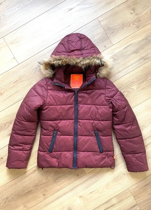 Doudoune puffer fille ado Le temps des cerises capuche fourrure hiver rouge bordeaux bleu marine, marque: Le Temps des Cerises, état: Très bon état, taille: 12 ans / 152 cm, 15,00 €, 16,45 € Protection acheteurs incluse