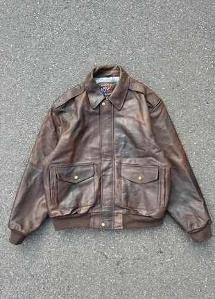 Vintage flying leather jacket american hide 100% cuir marron patiné delavé vintage - Taille L, brand: Vintage Dressing, condition: Very good, size: L, €79.00, €83.65 includes Buyer Protection Pro