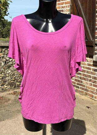 👚T-shirt à manches papillon/volantées T40 • Straboski, brand: Straboski, condizioni: Ottime, taglia: L / IT 44 / EU 40, €3.00, €3.85 include la Protezione acquisti