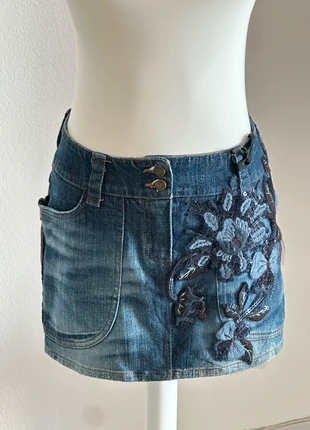 Mini-jupe fairy taille basse collector jean stretch à fleurs sequins y2k Japan neuf, marque: Vintage Dressing, état: Neuf avec étiquette, taille: XXS / 32 / 4, 39,90 €, 42,60 € Protection acheteurs (Pro) incluse