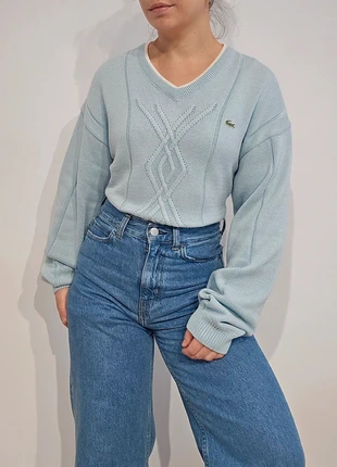 Pull col V bleu ciel vintage des années 90' Lacoste - taille L (4307), marca: Lacoste, estado: Muito bom, tamanho: L / 40 / 12, €55.00, €58.45 inclui Proteção do Comprador Pro