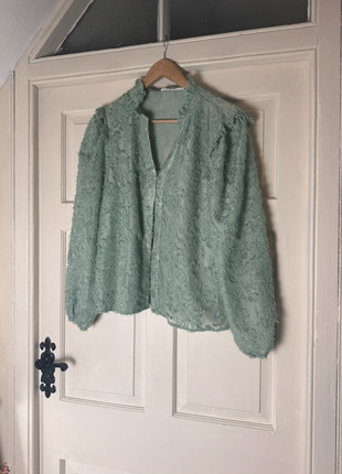 Green Fluffy Blouse / Ladies Long Sleeved Top, brand: Contemplay, condition: Very good, size: M / 10, £4.00, £4.90 includes Buyer Protection