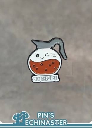 🍄 Pin's carafe café Stay Brewtiful, condition: Very good, €4.50, €5.43 includes Buyer Protection