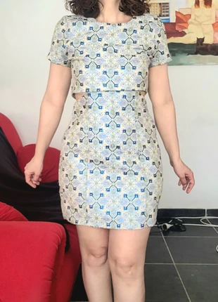 Robe courte motif rétro 38, marque: Fashion Union, état: Très bon état, taille: M / 38 / 10, 29,00 €, 31,15 € Protection acheteurs incluse