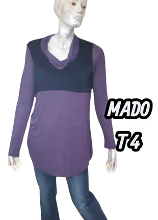 Mado et les autres Taille 42 Tunique manches longues violet noir femme, brand: MADO, condition: Very good, size: XL / 42 / 14, €6.50, €7.53 includes Buyer Protection Pro