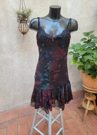 Robe asymétrique motifs floral en velours, brand: COQUETTE, condition: Very good, size: One size, €20.00, €21.70 includes Buyer Protection Pro