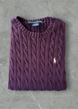 Cable Knit Sweater / pull torsadé tressé Ralph Lauren violet taille S femme, brand: Ralph Lauren, condition: Very good, size: S / 36 / 8, €45.00, €47.95 includes Buyer Protection Pro