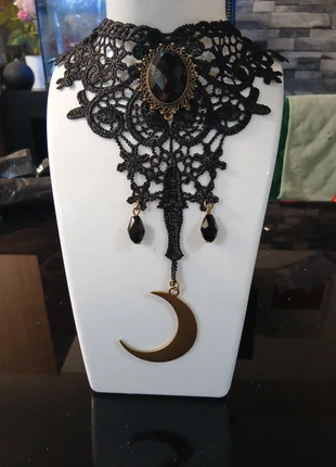 Beautiful moon crest lace choker, brand: Alternative, condition: Very good, £4.49, £5.41 includes Buyer Protection
