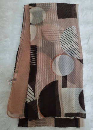 Vintage Geometric Print Lightweight Scarf – Neutral Tones | Modern & Stylish | All-Season, brand: Next, condition: Very good, £9.00, £10.15 includes Buyer Protection