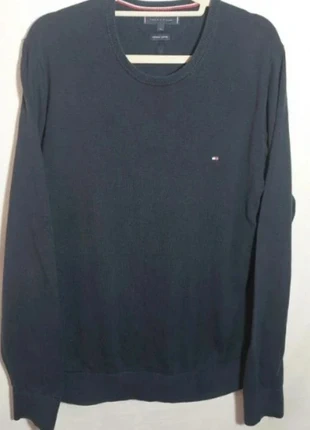 Tommy Hilfiger navy blue sweater in premium cotton crew neck, marca: Tommy Hilfiger, estado: Muy bueno, tamaño: XL, 16,00 €, 17,50 € Protección al comprador incluida