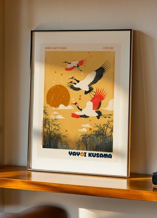 Affiche / Poster – Vol Infini de Grues – Yayoi Kusama – A3 – Style Japonais Minimaliste, merk: Inconnu, staat: Heel goed, € 10,00, € 11,20 inclusief Kopersbescherming