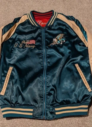Veste réversible vintage satin us Navy Seabees Sukajan Tour, staat: Heel goed, maat: L / 40 / 12, € 130,00, € 137,20 inclusief Kopersbescherming