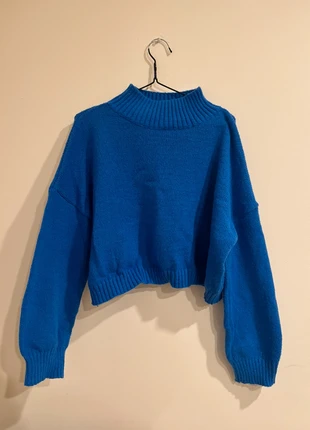 Wide cropped blue sweater, brand: Shein, condition: Very good, size: L / 40 / 12, €4.00, €4.90 includes Buyer Protection